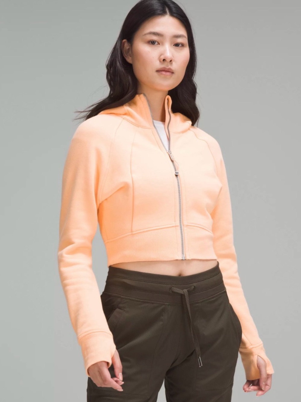 lululemon athletica Cropped Peach scuba Hoodie